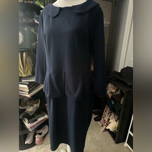 Navy peplum 3/4 sleeve dress size XL